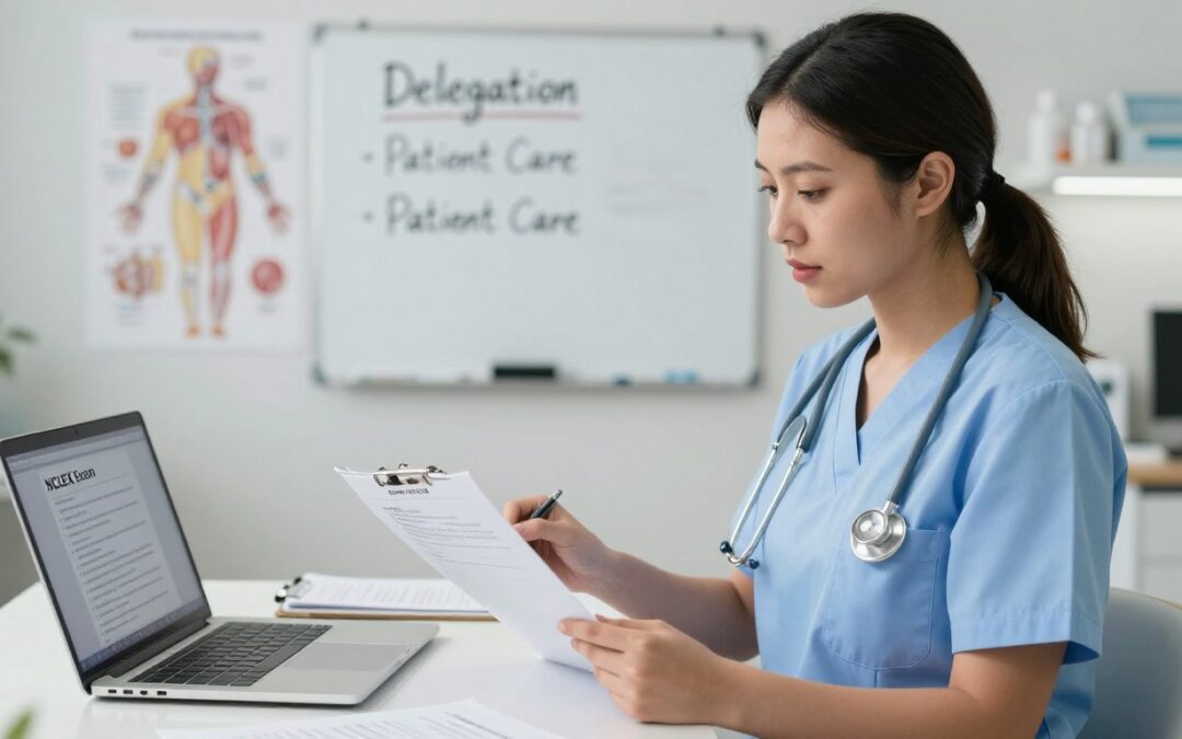 What are common delegation questions on NCLEX?