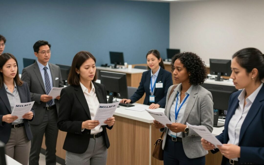 What happens during the NCLEX check-in process?